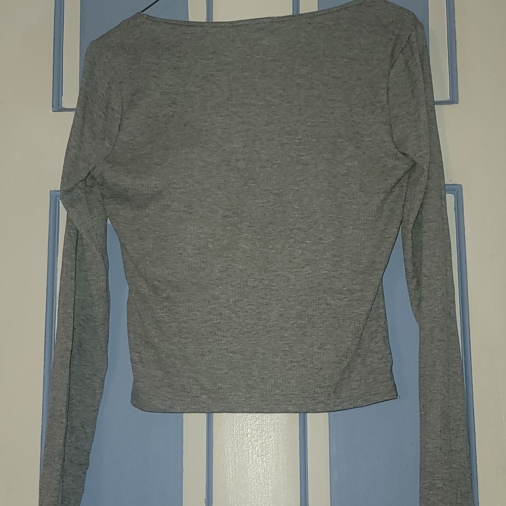 Gray Crop Top